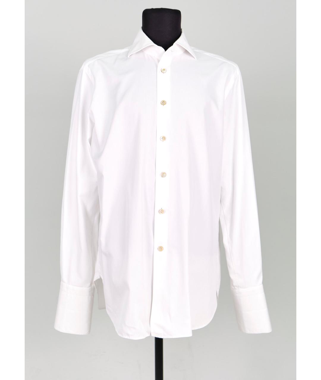KITON Белая хлопковая классическая рубашка, фото 7