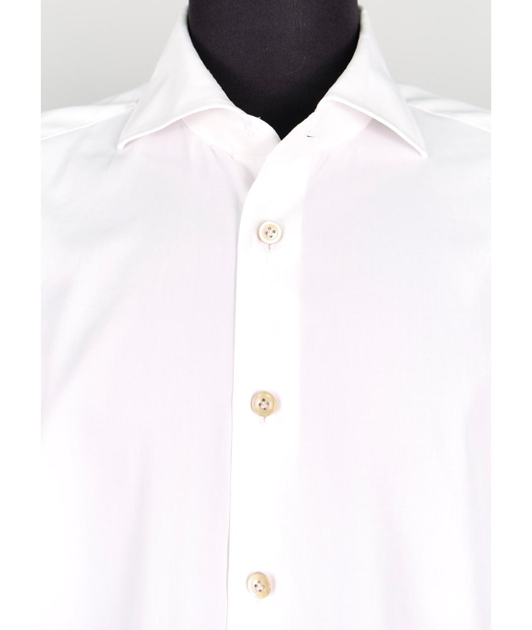 KITON Белая хлопковая классическая рубашка, фото 4