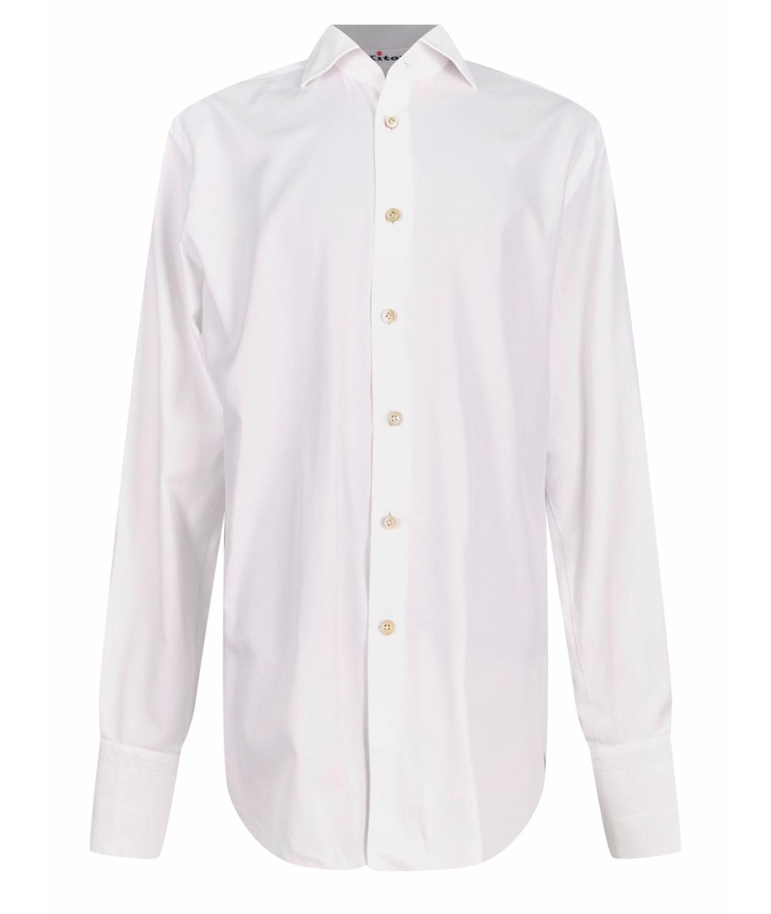 KITON Белая хлопковая классическая рубашка, фото 1