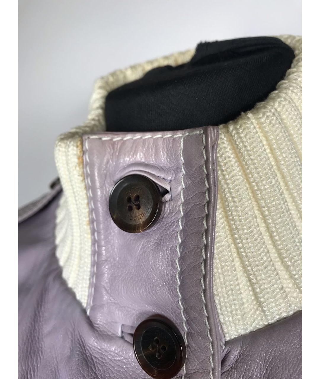 GUCCI Фиолетовая кожаная куртка, фото 3