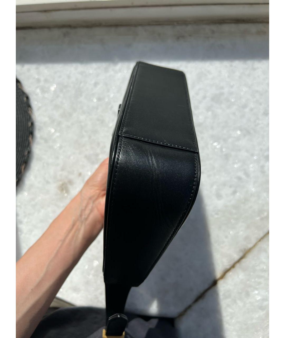 SAINT LAURENT Черная кожаная сумка с короткими ручками, фото 8
