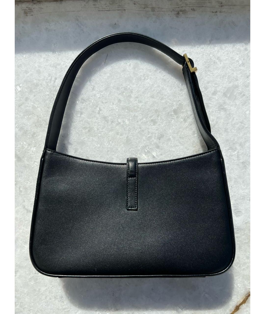 SAINT LAURENT Черная кожаная сумка с короткими ручками, фото 2