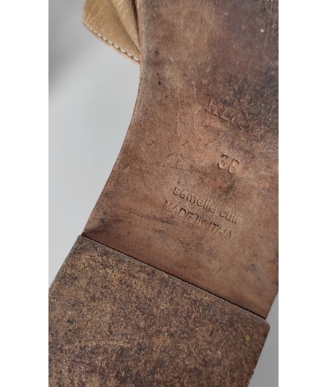 HERMES PRE-OWNED Коричневые кожаные шлепанцы, фото 6