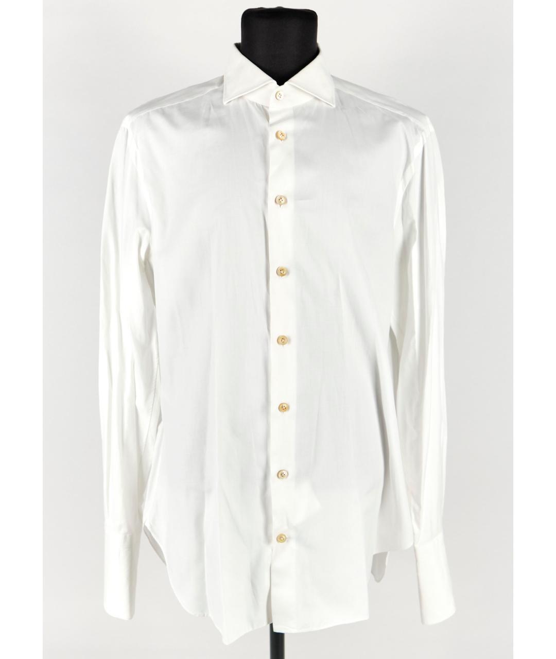 KITON Белая хлопковая классическая рубашка, фото 8