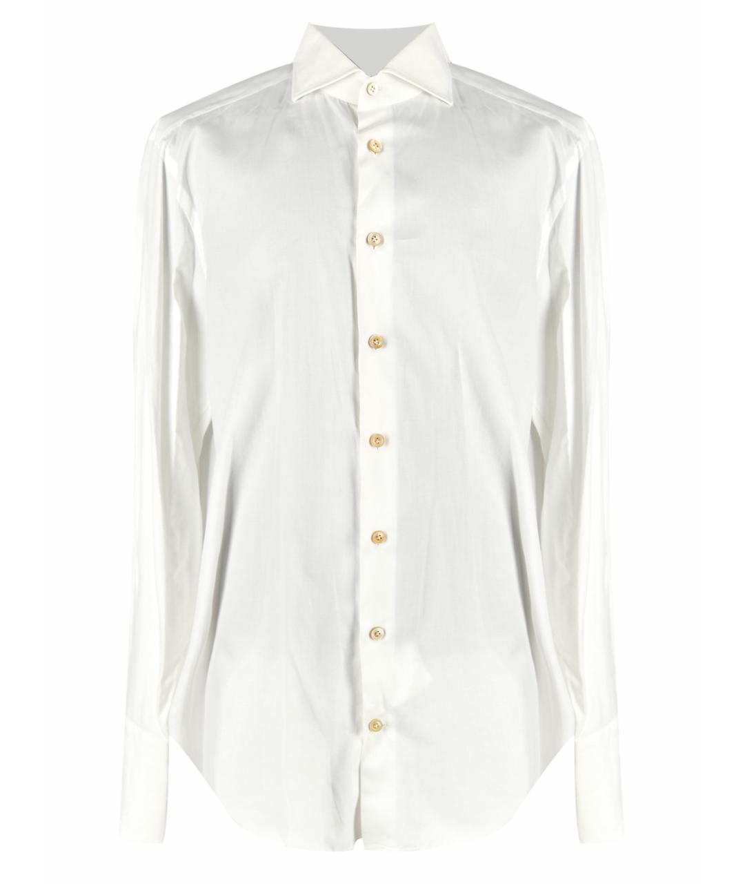 KITON Белая хлопковая классическая рубашка, фото 1