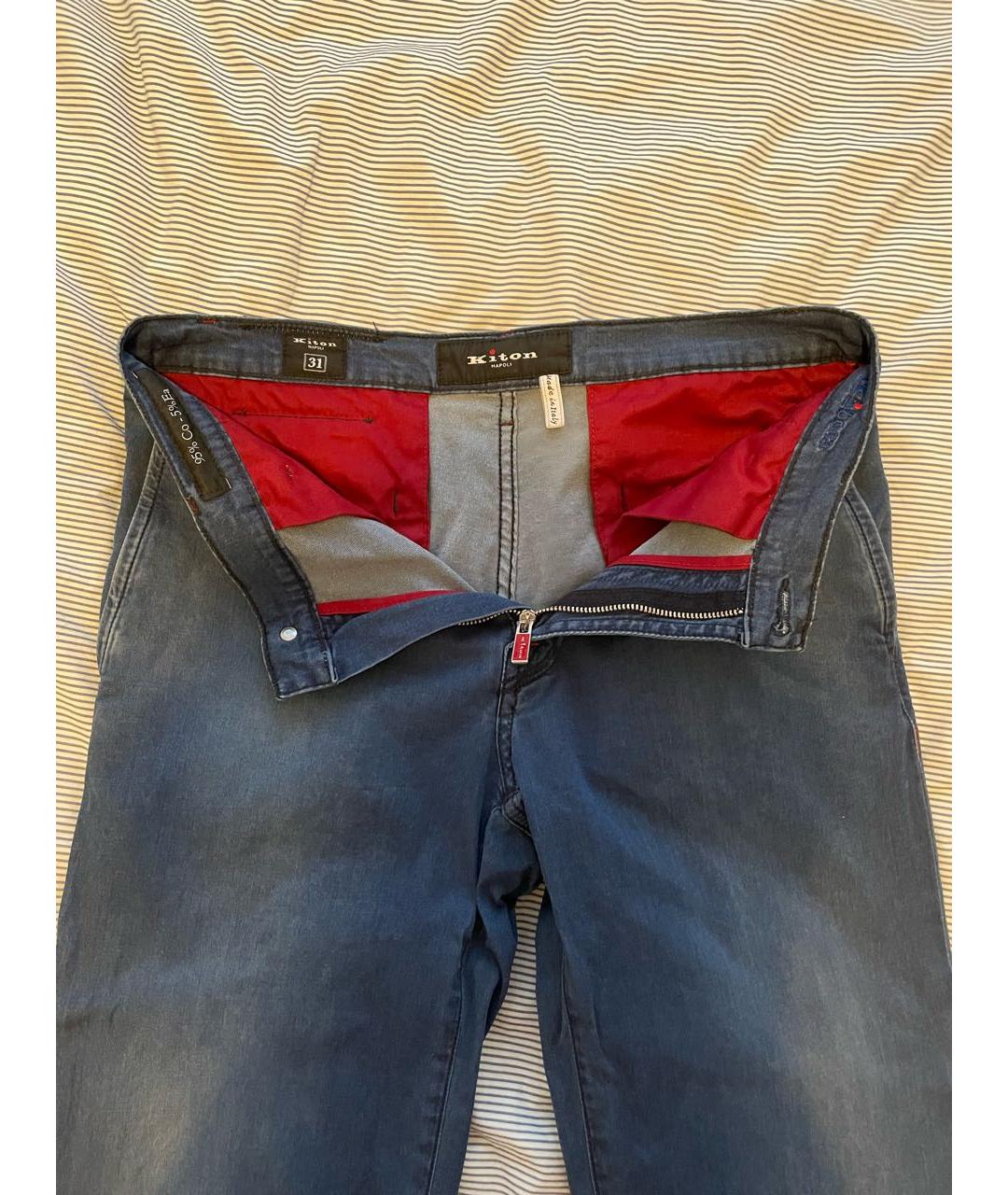 KITON Синие хлопковые джинсы скинни, фото 3