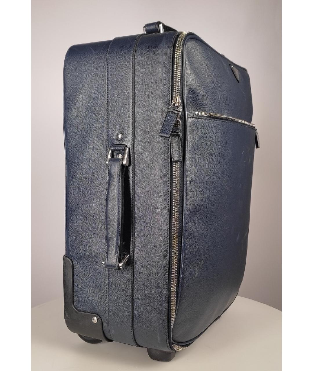 PRADA Синий кожаный чемодан, фото 2