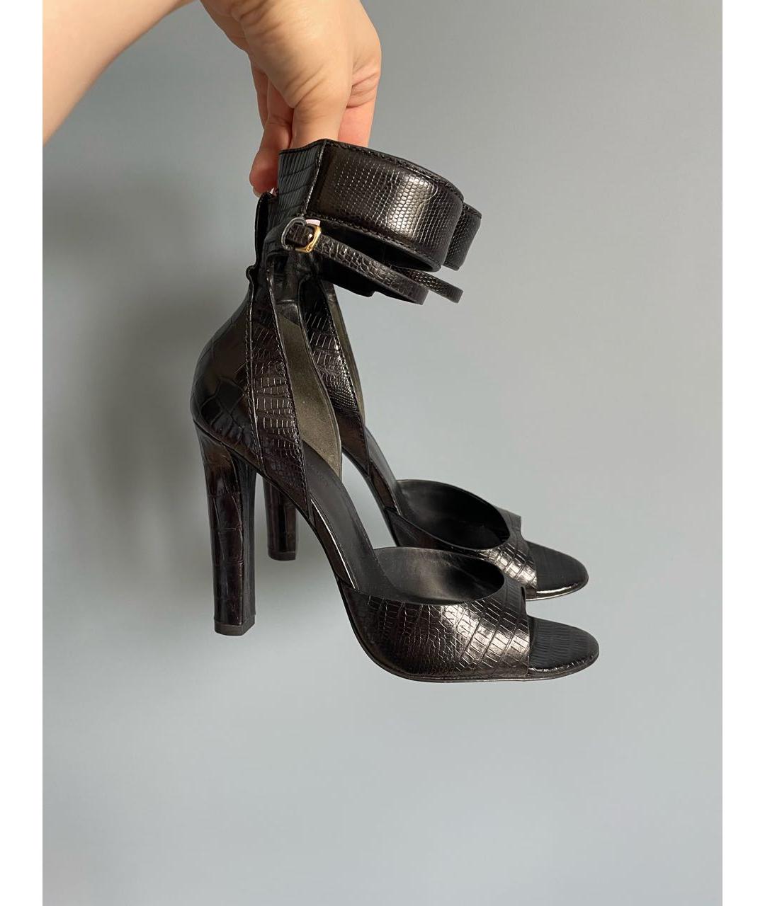 ALEXANDER WANG Черные кожаные босоножки, фото 4