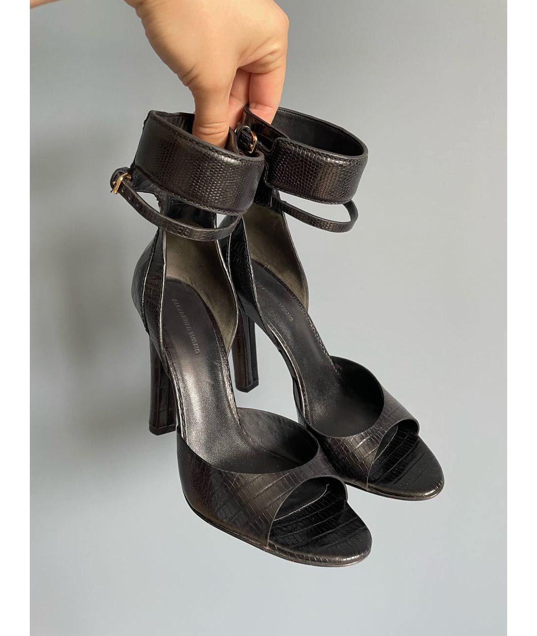 ALEXANDER WANG Черные кожаные босоножки, фото 2