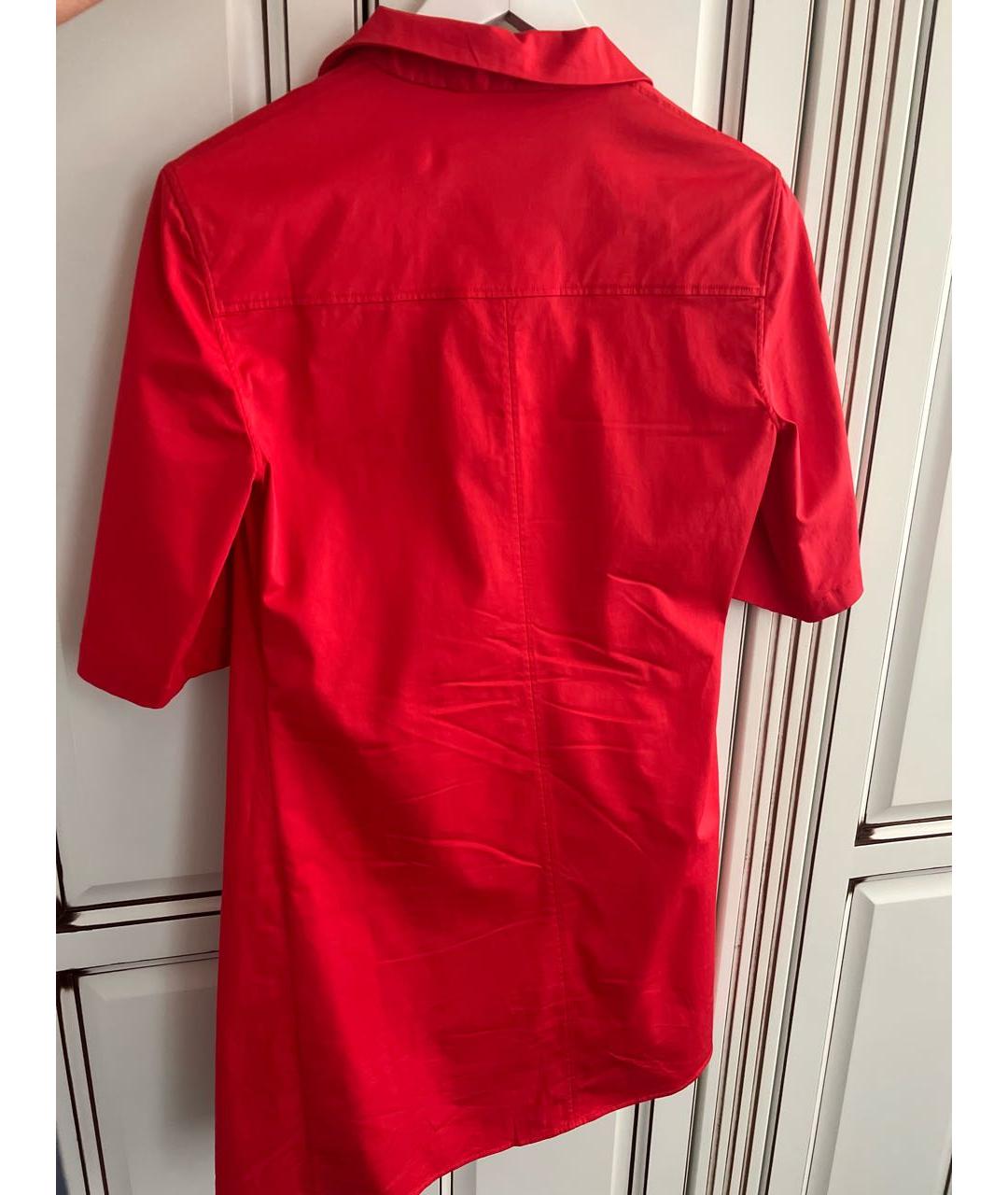 CHRISTIAN DIOR Красное хлопко-эластановое повседневное платье, фото 2