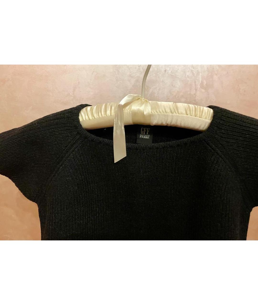 GIANFRANCO FERRE Черный шерстяной джемпер / свитер, фото 2
