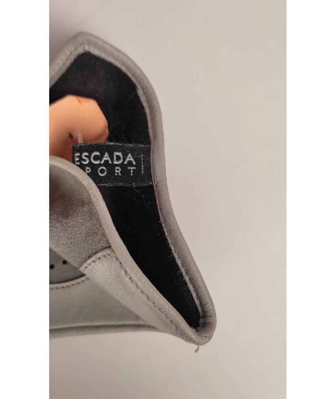 ESCADA Серые кожаные перчатки, фото 4