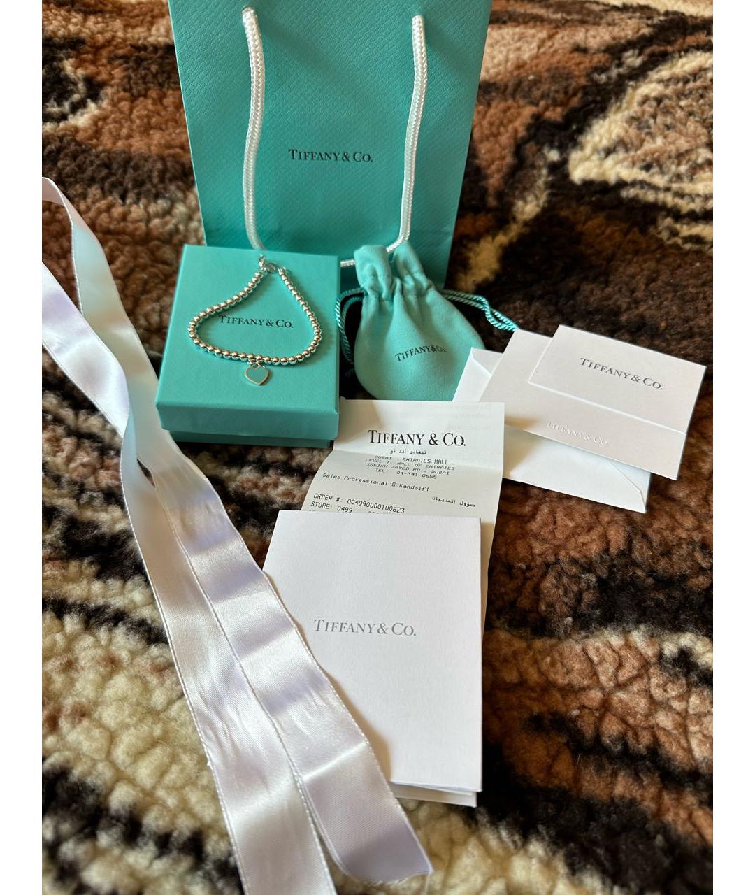 TIFFANY&CO Бирюзовый серебряный браслет