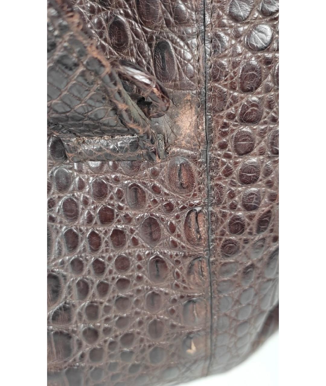 NANCY GONZALEZ Коричневая дорожная/спортивная сумка из экзотической кожи, фото 8