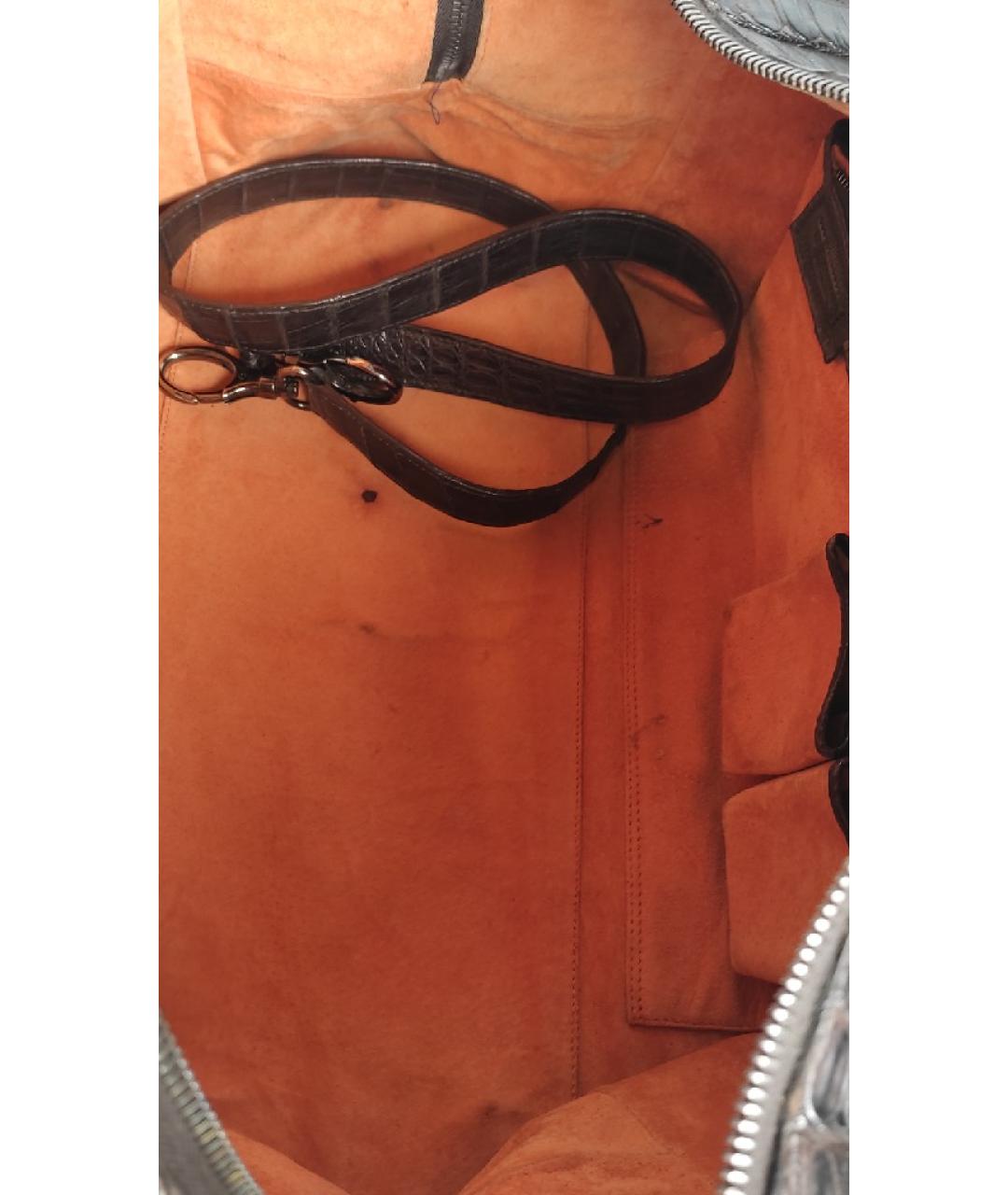 NANCY GONZALEZ Коричневая дорожная/спортивная сумка из экзотической кожи, фото 9