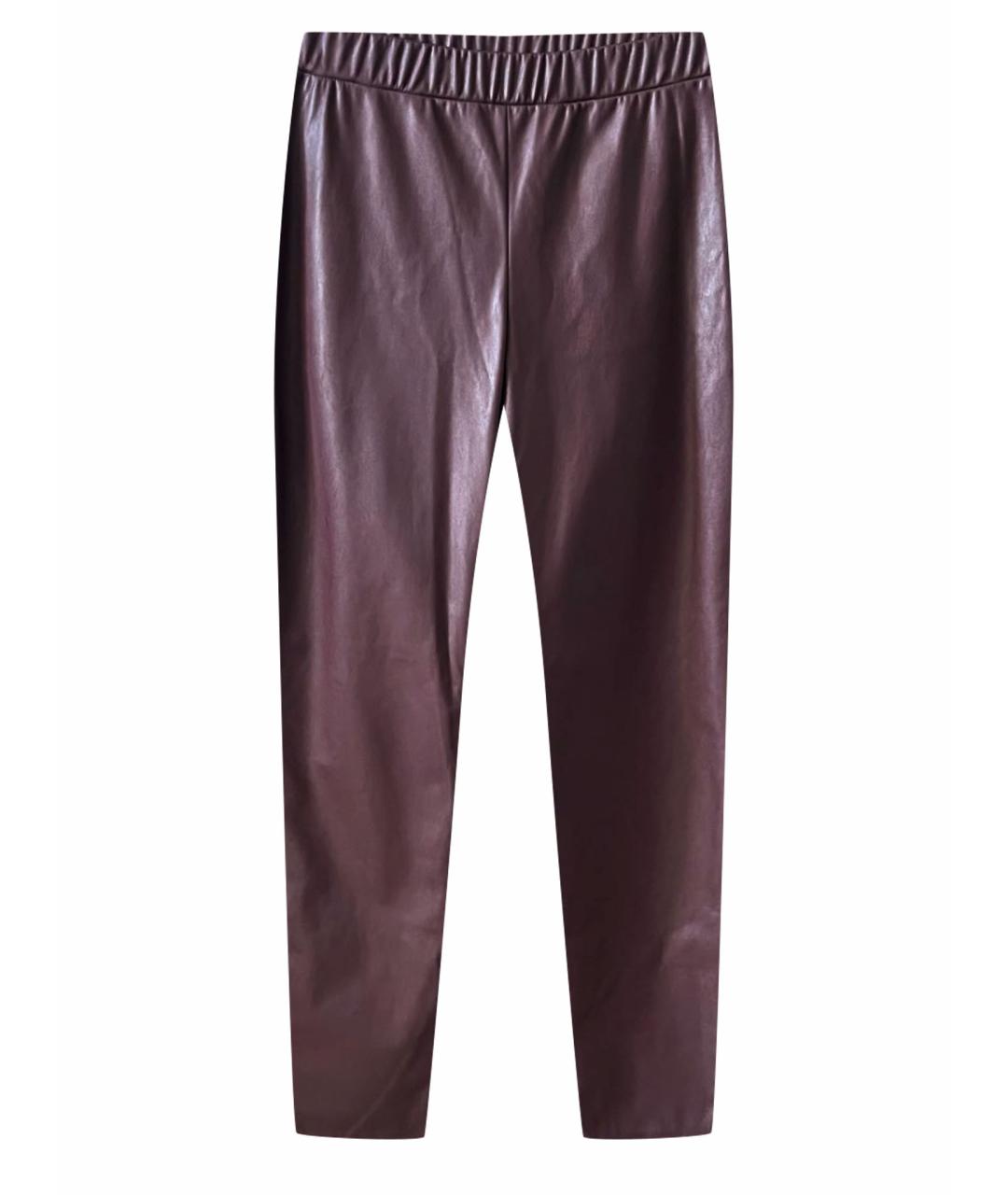 MAX MARA Бордовые полиэстеровые прямые брюки, фото 1