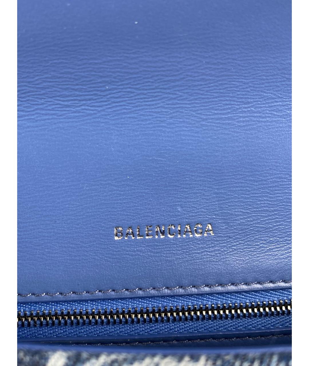 BALENCIAGA Синяя деним сумка с короткими ручками, фото 7