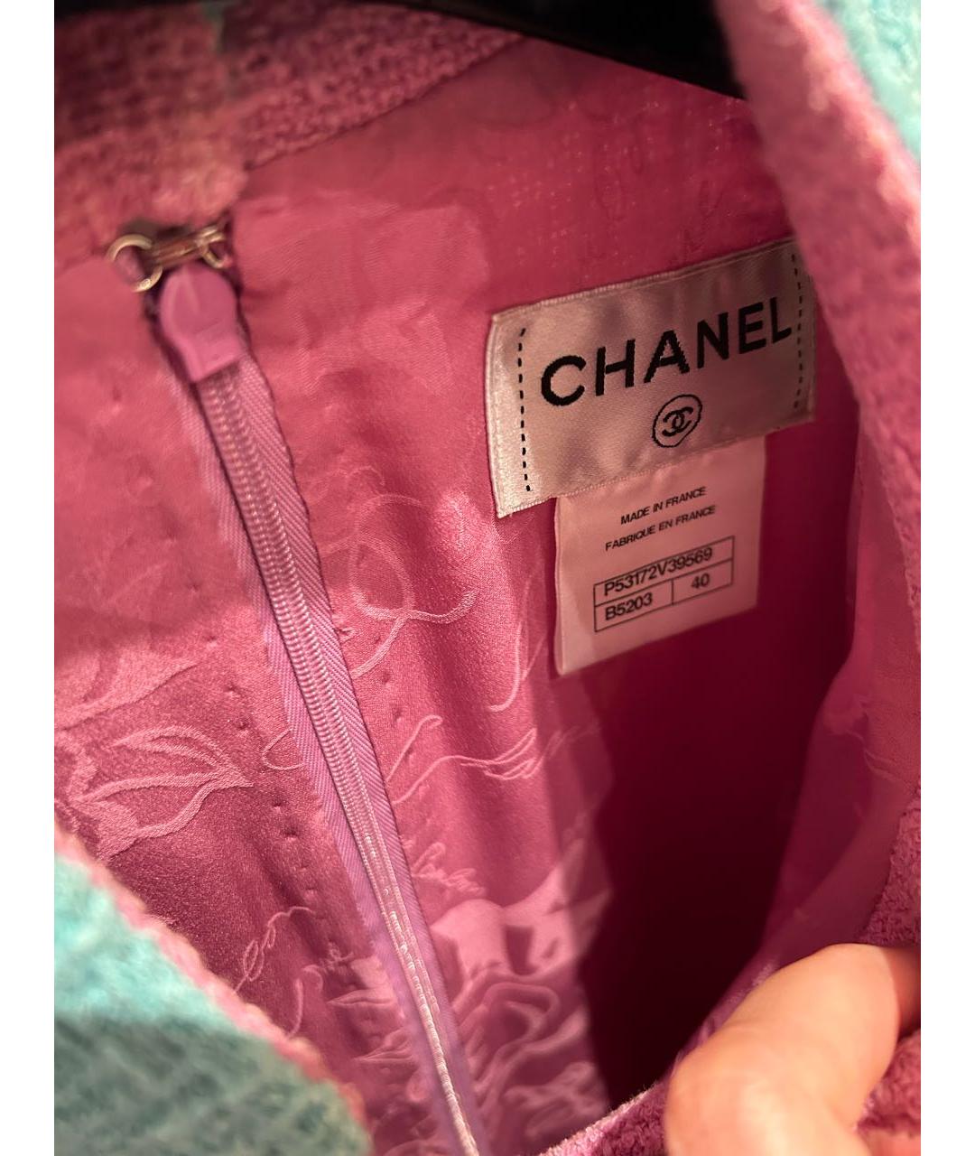 CHANEL Розовое хлопковое коктейльное платье, фото 3