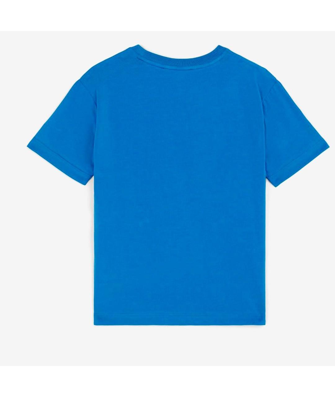 ROBERTO CAVALLI Синяя хлопковая детская футболка, фото 2