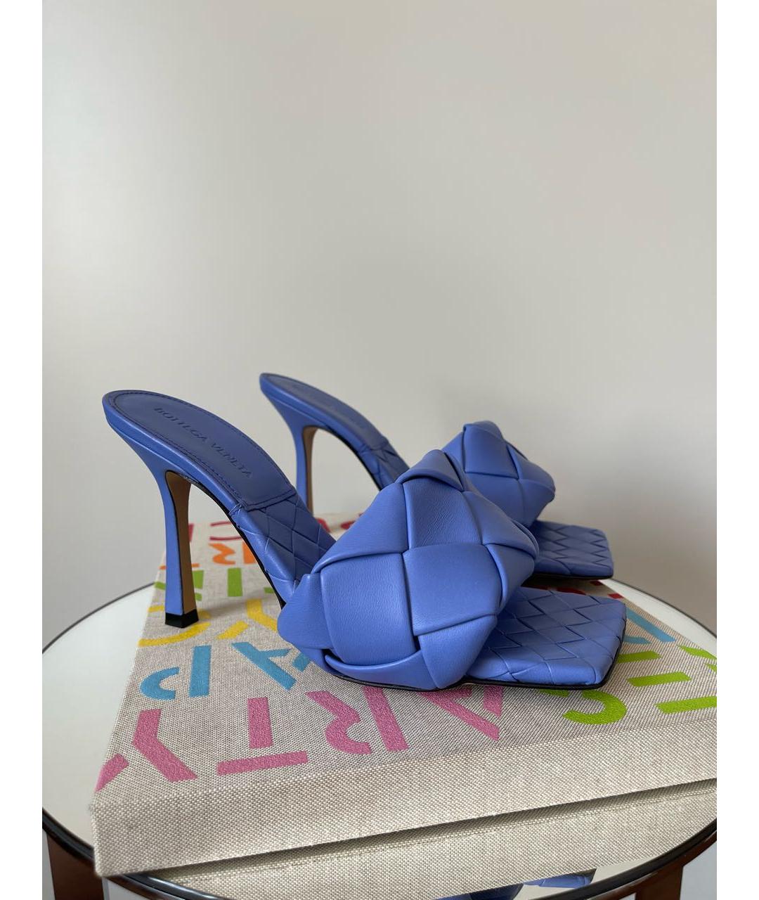 BOTTEGA VENETA Фиолетовые кожаные мюли, фото 2