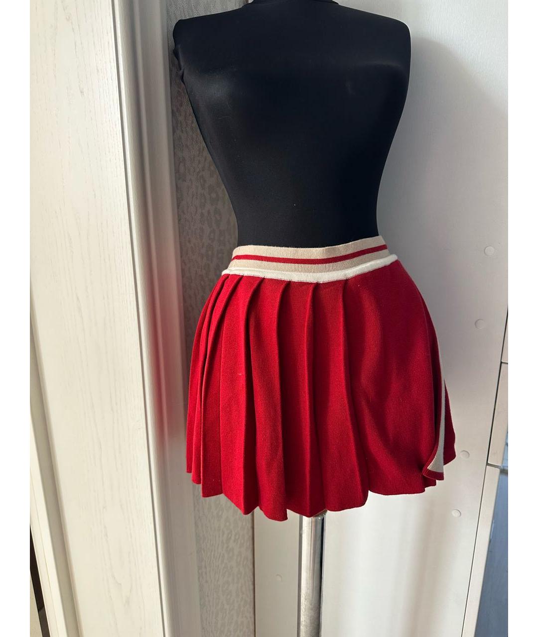 PLEIN SUD Красная хлопковая юбка мини, фото 4