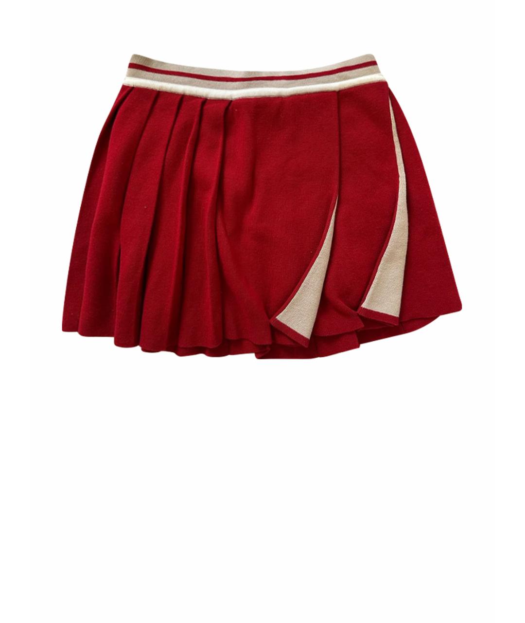 PLEIN SUD Красная хлопковая юбка мини, фото 1