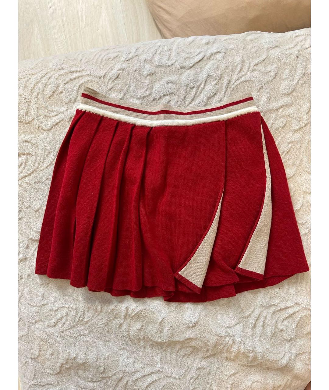 PLEIN SUD Красная хлопковая юбка мини, фото 9