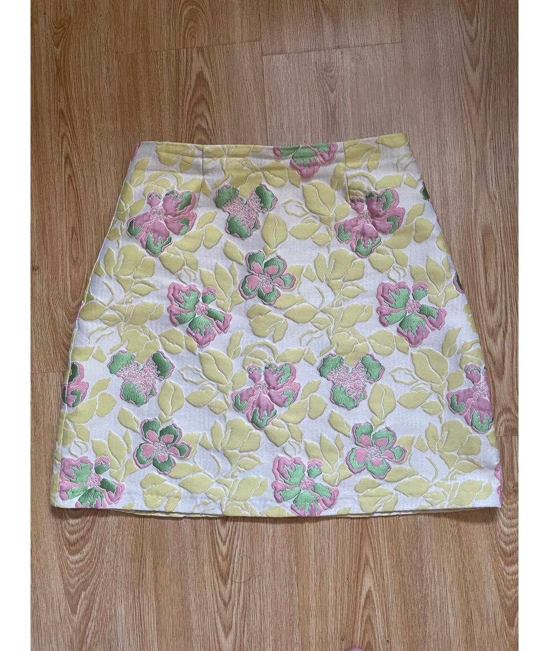 ERMANNO ERMANNO Желтая полиэстеровая юбка мини, фото 7