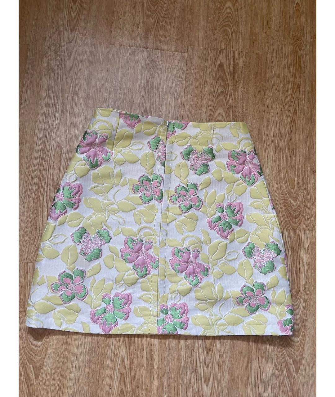 ERMANNO ERMANNO Желтая полиэстеровая юбка мини, фото 2