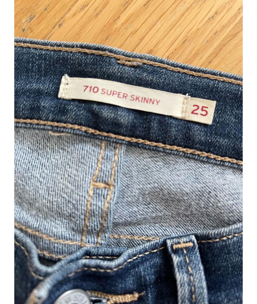LEVI'S Темно-синие хлопковые джинсы слим, фото 3