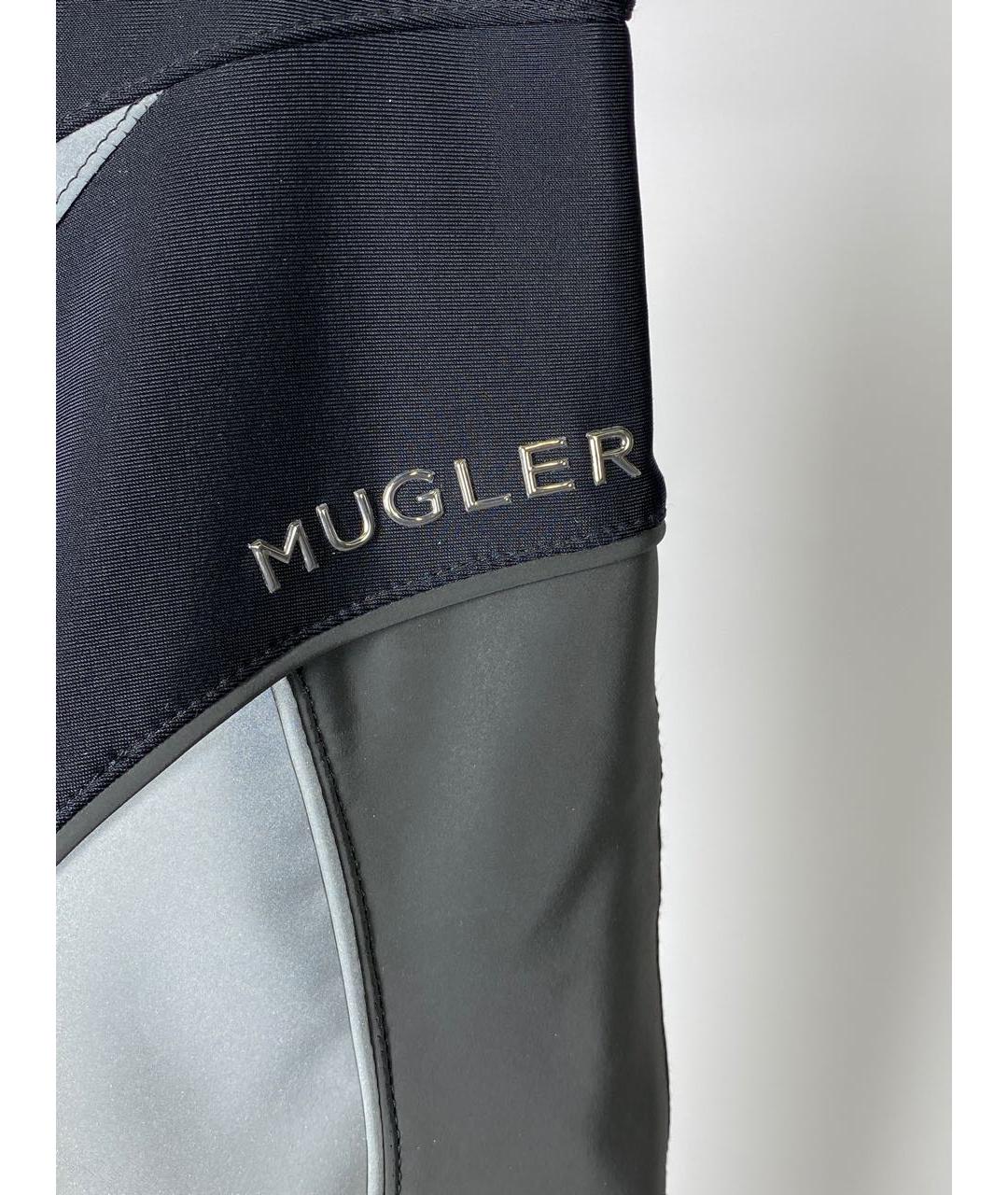 MUGLER Черные полиамидовые леггинсы и велосипедки, фото 5