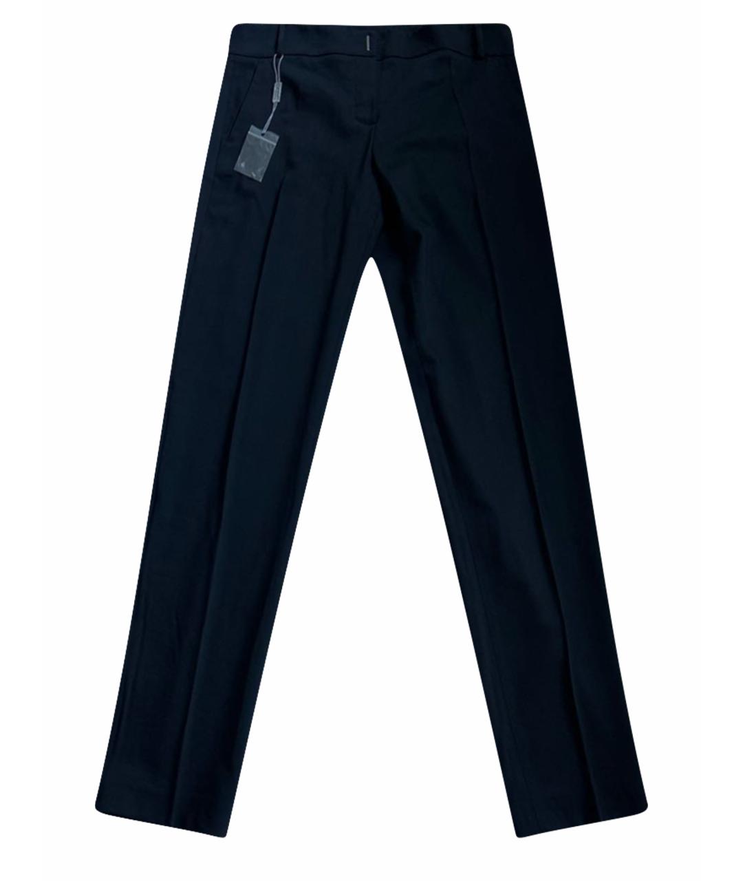 SPORTMAX Черные шерстяные прямые брюки, фото 1