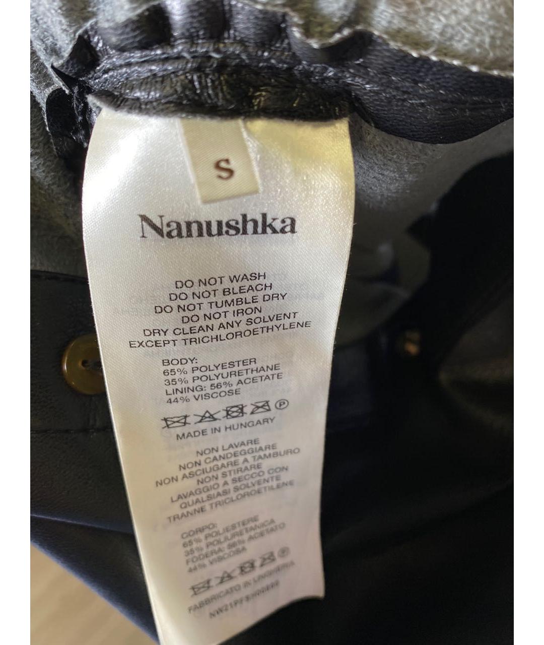 NANUSHKA Черная полиэстеровая рубашка, фото 5