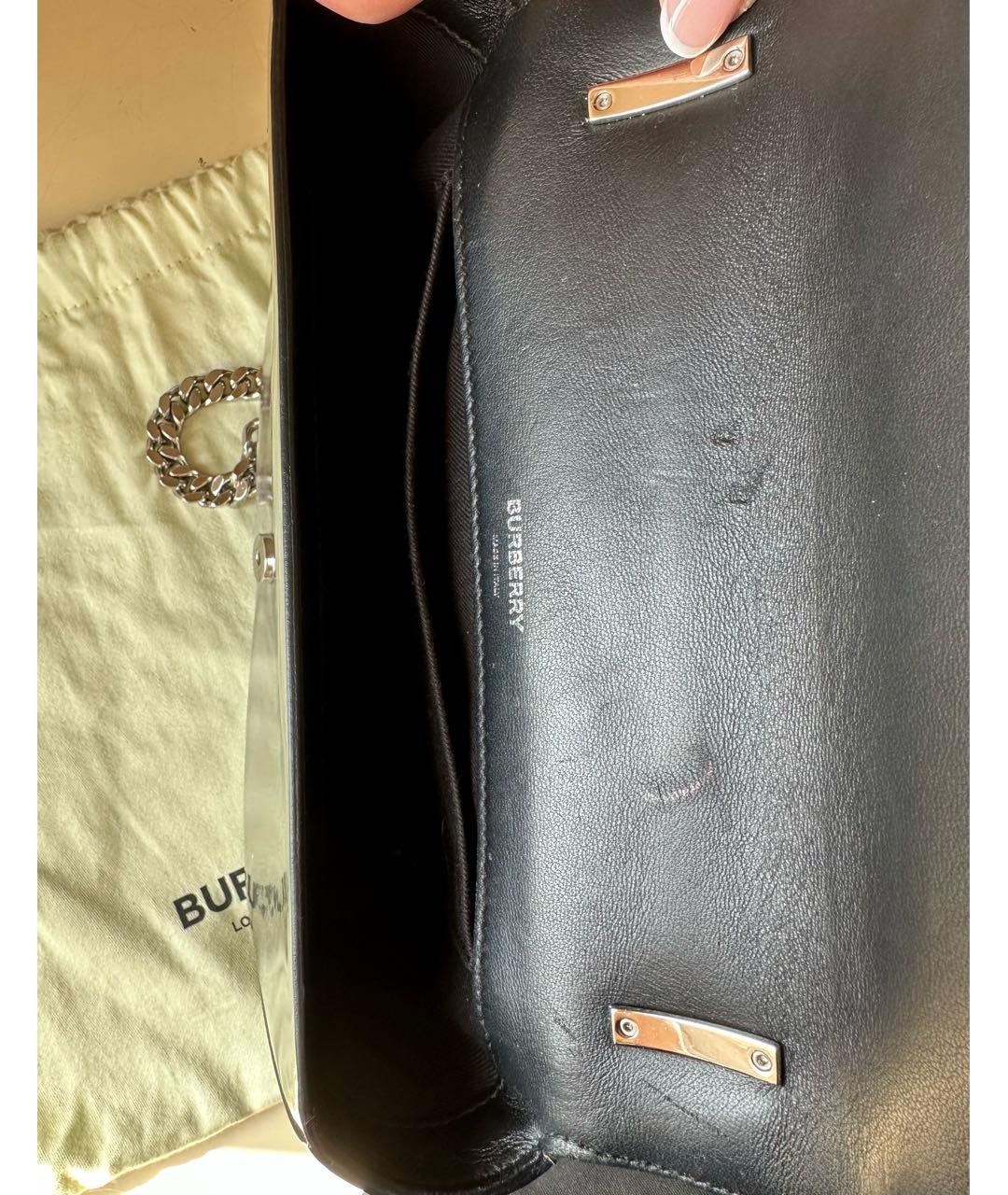 BURBERRY Серебряная сумка через плечо из лакированной кожи, фото 4