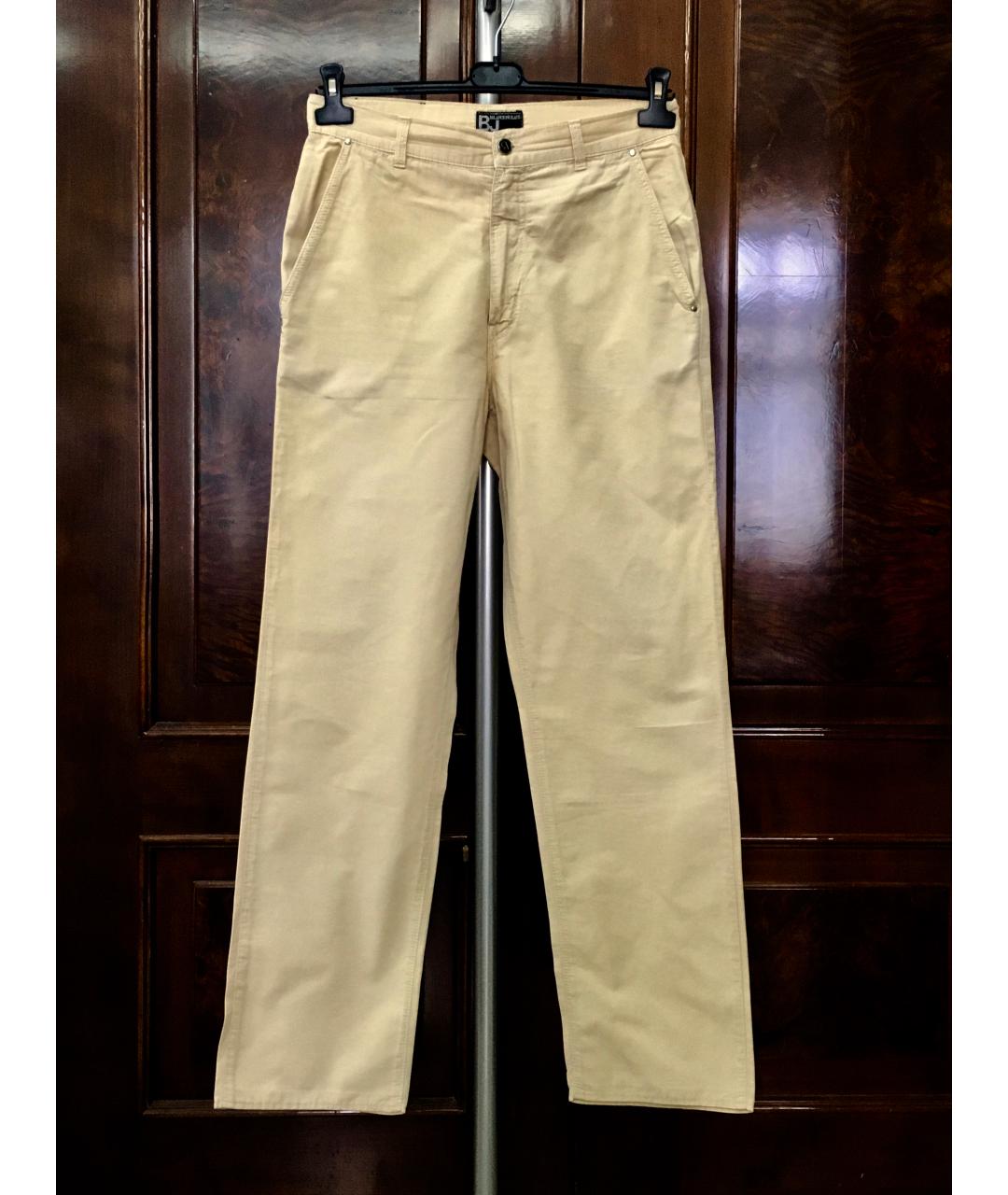 BILANCIONI Бежевые хлопковые прямые джинсы, фото 7