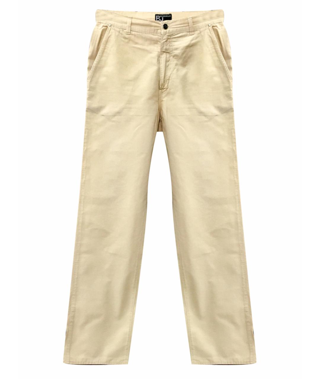 BILANCIONI Бежевые хлопковые прямые джинсы, фото 1