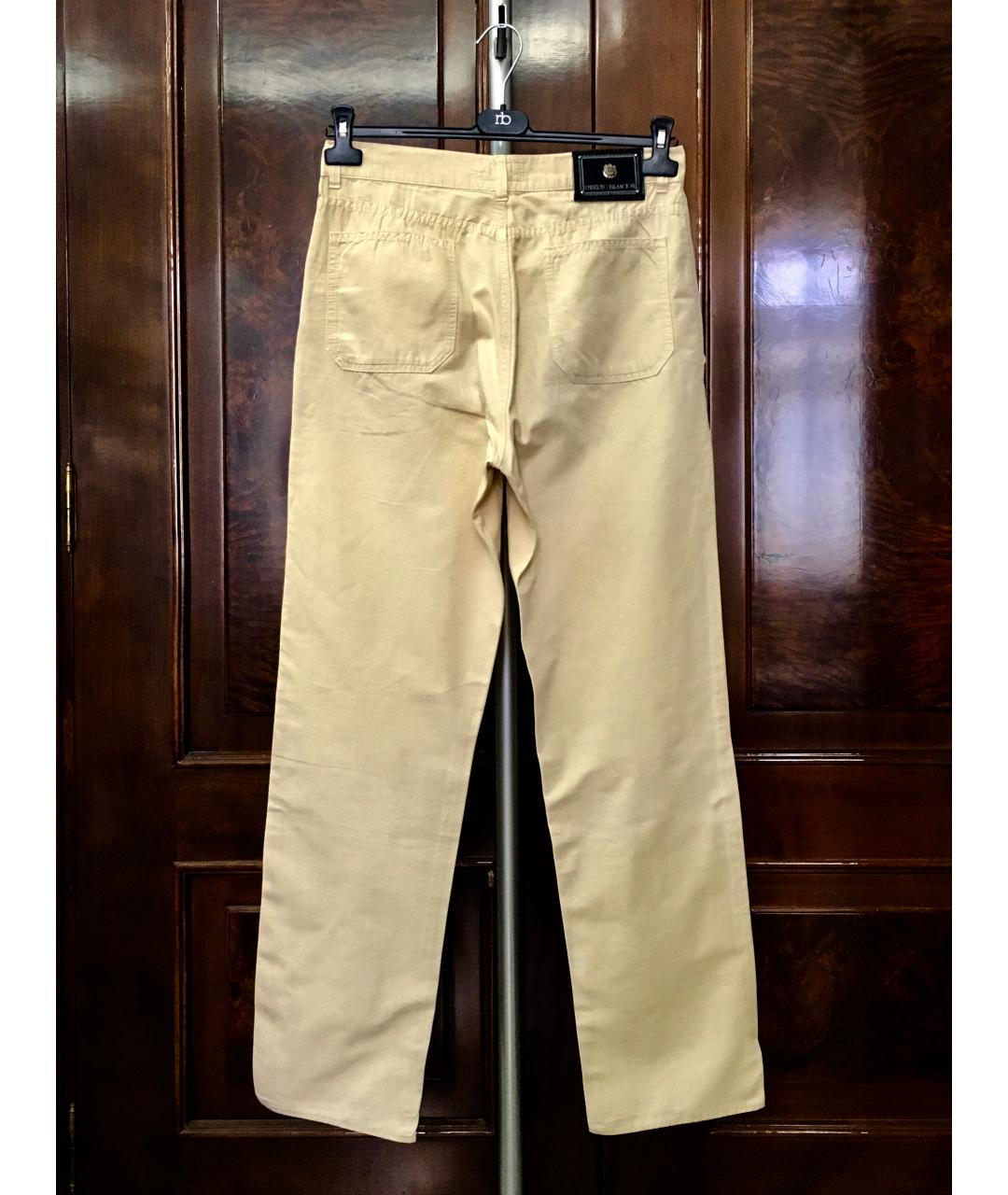 BILANCIONI Бежевые хлопковые прямые джинсы, фото 2