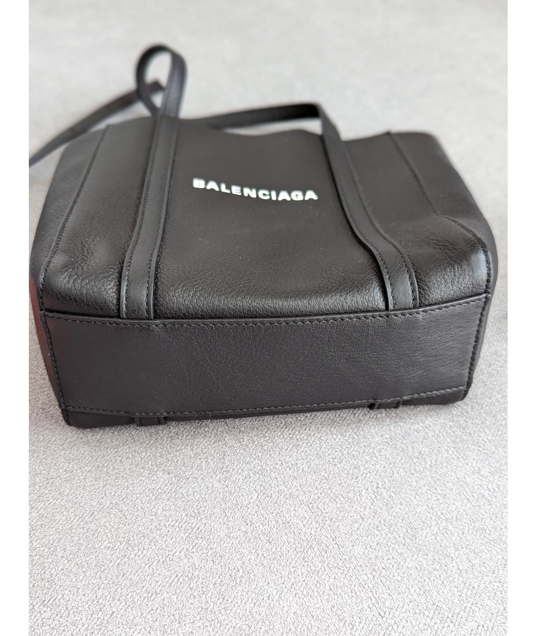 BALENCIAGA Черная кожаная сумка тоут, фото 4