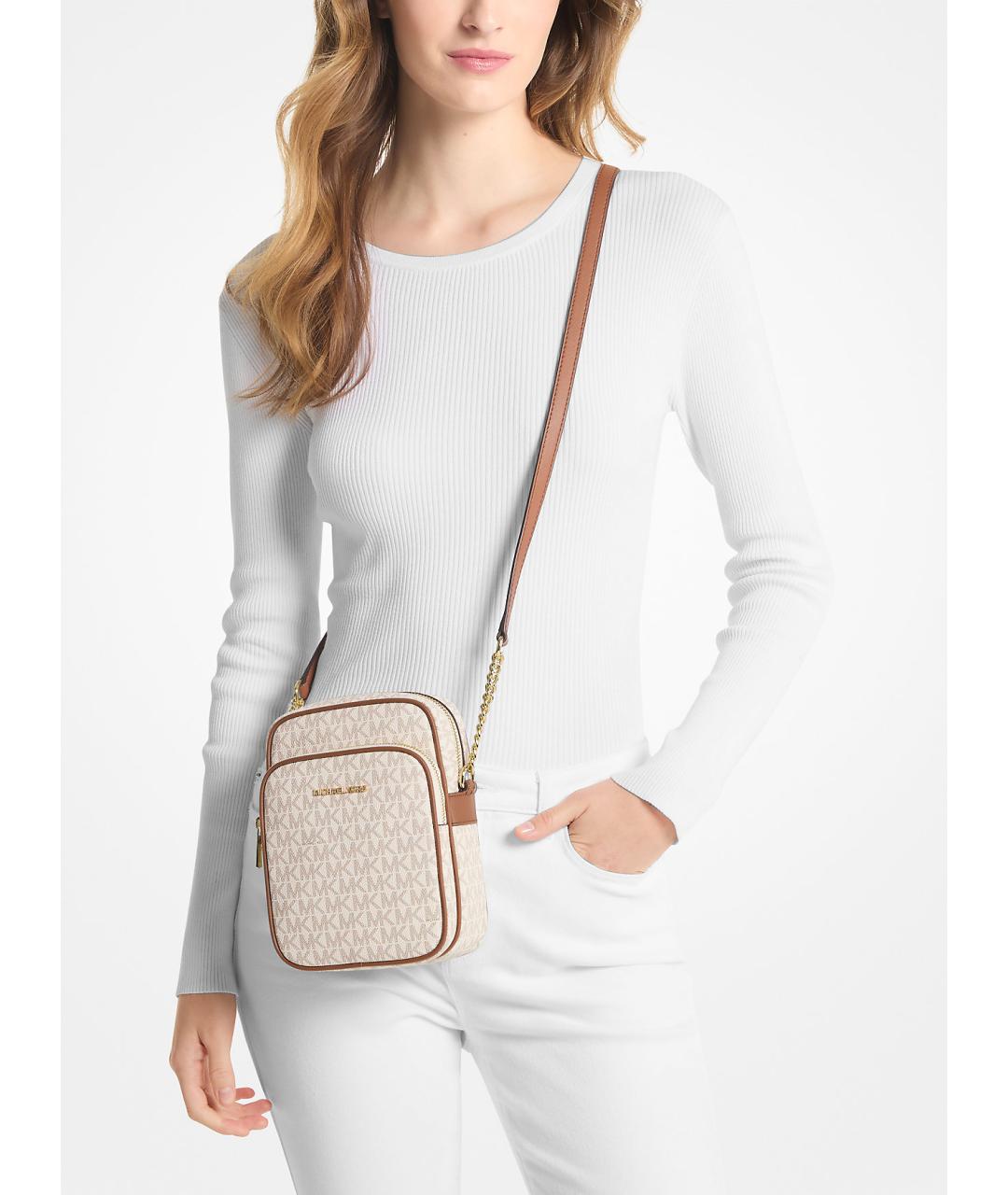 MICHAEL KORS Бежевая сумка через плечо из искусственной кожи, фото 4