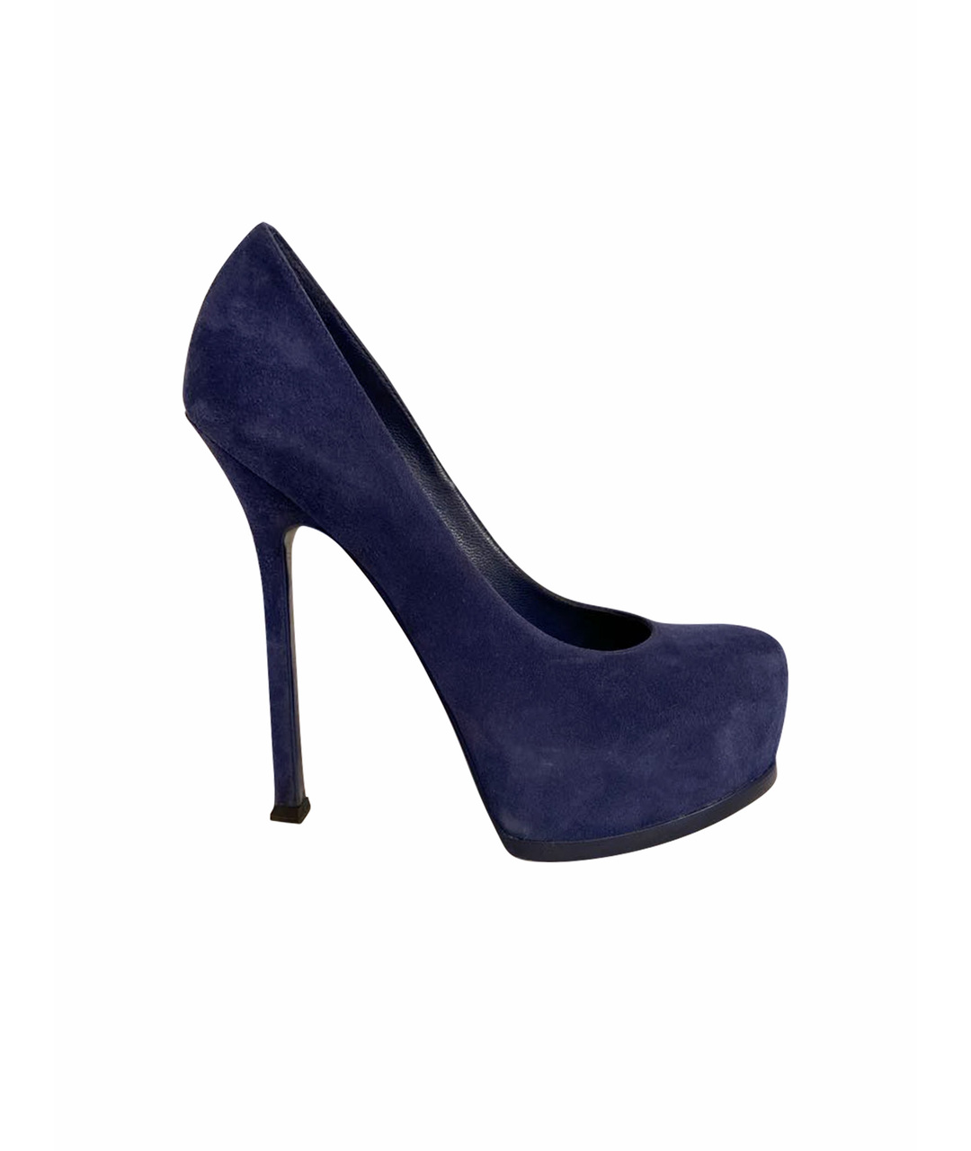 SAINT LAURENT Темно-синие замшевые туфли, фото 1