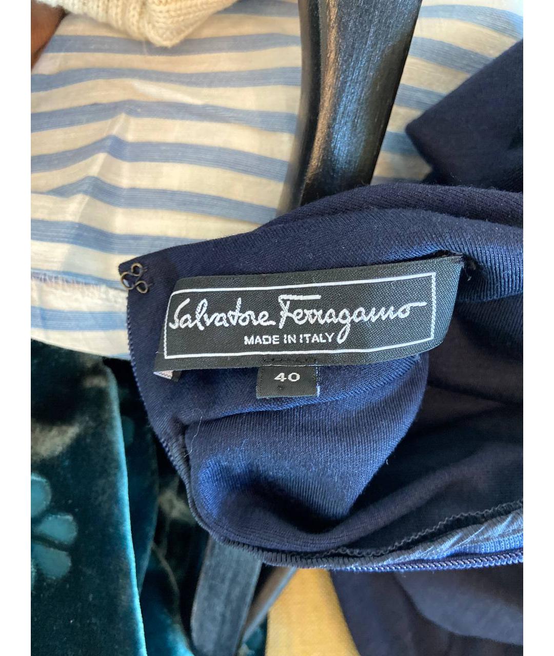 SALVATORE FERRAGAMO Темно-синее повседневное платье, фото 2