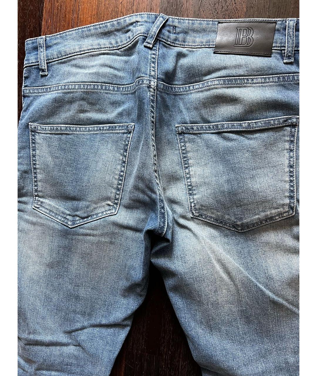 BALMAIN Голубые хлопковые прямые джинсы, фото 3