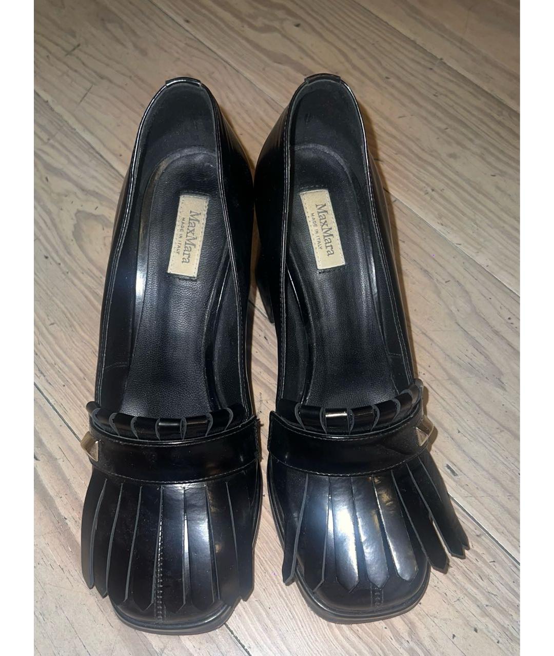 MAX MARA Черные туфли из лакированной кожи, фото 3