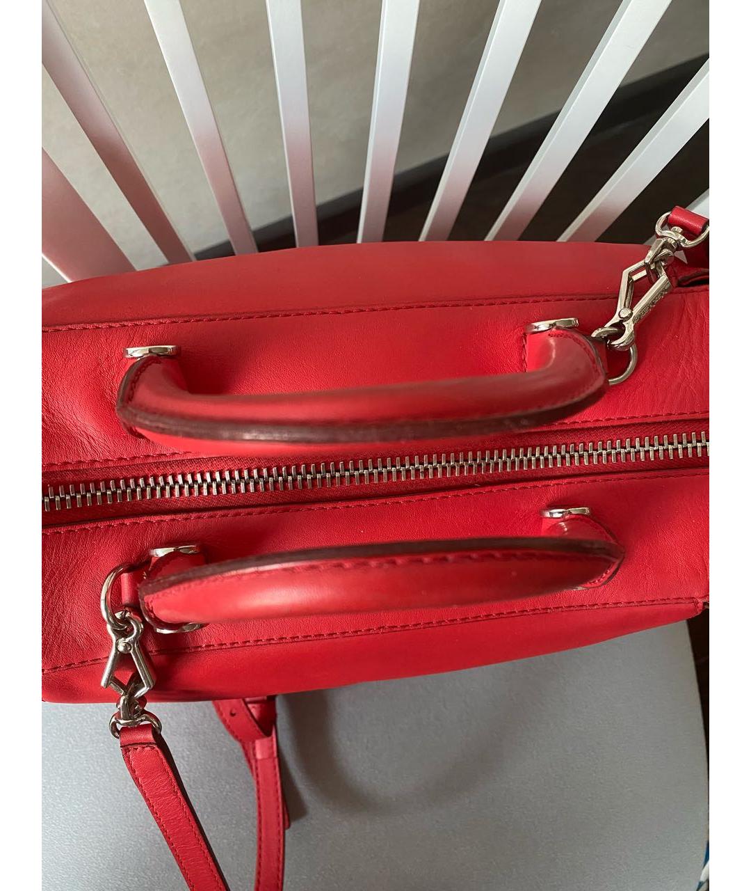 MAX MARA Красная кожаная сумка с короткими ручками, фото 5