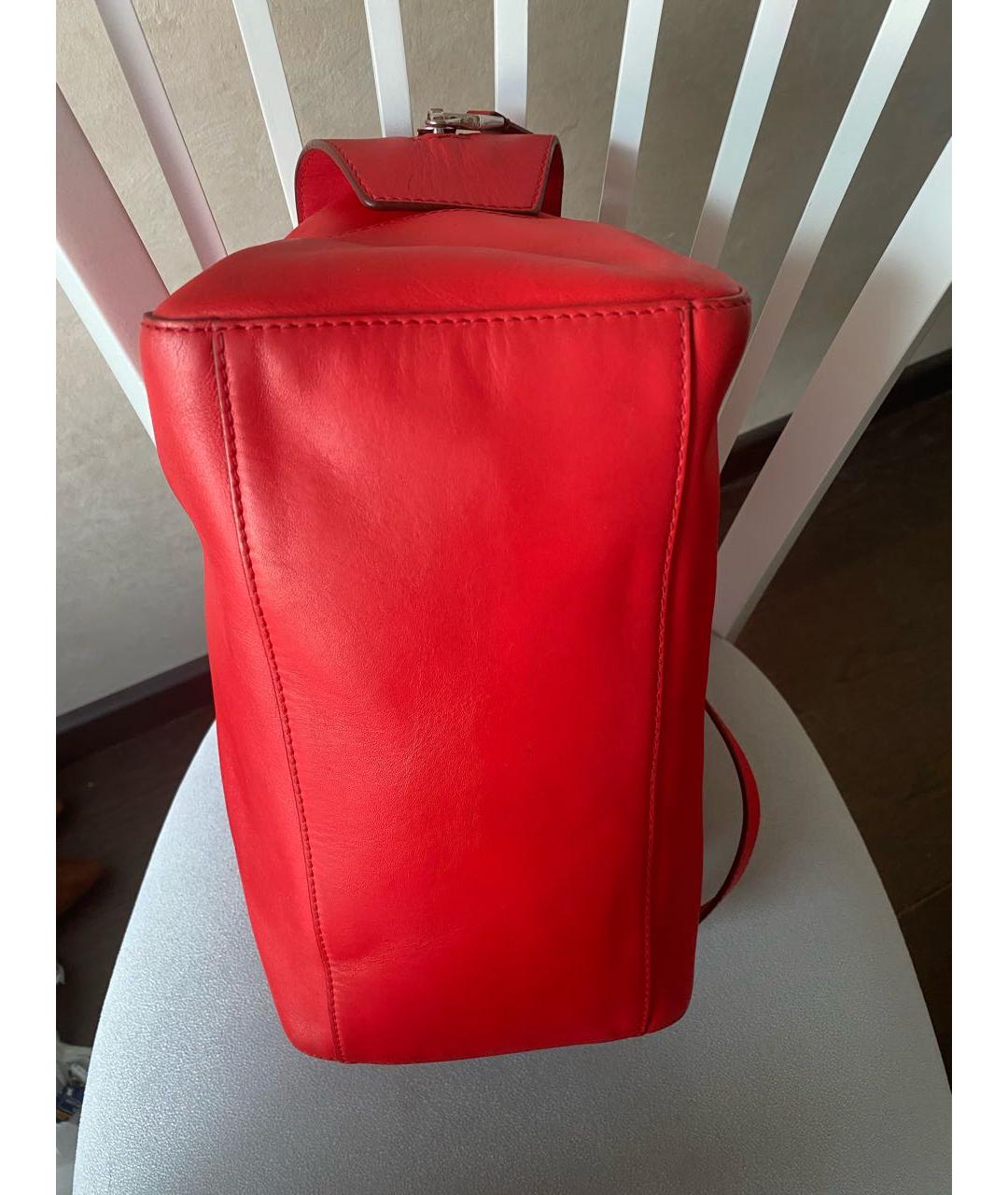 MAX MARA Красная кожаная сумка с короткими ручками, фото 8