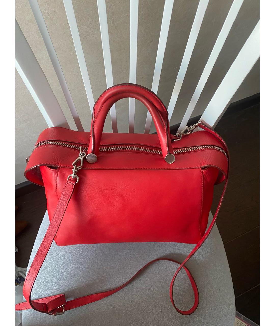 MAX MARA Красная кожаная сумка с короткими ручками, фото 2