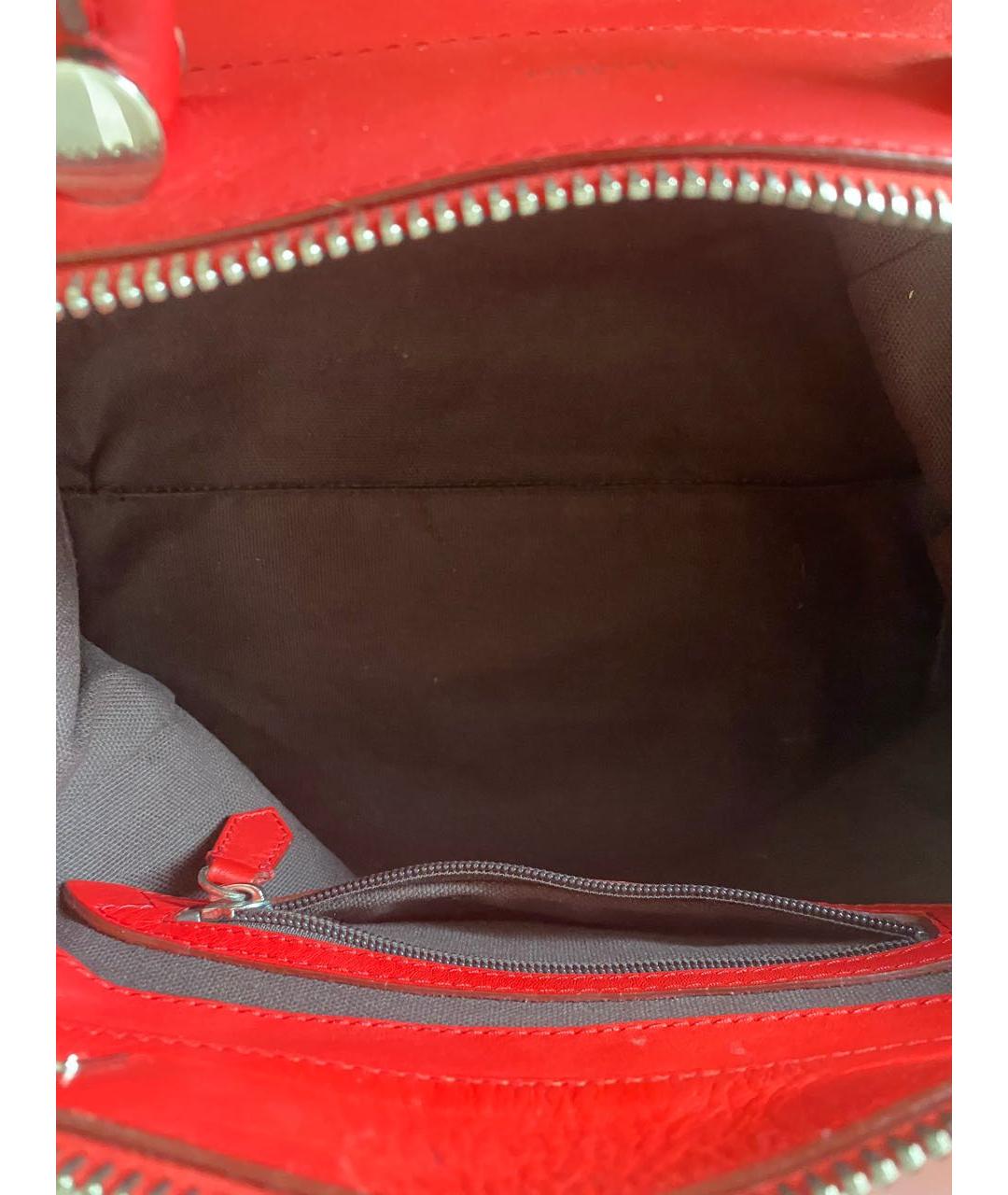 MAX MARA Красная кожаная сумка с короткими ручками, фото 4