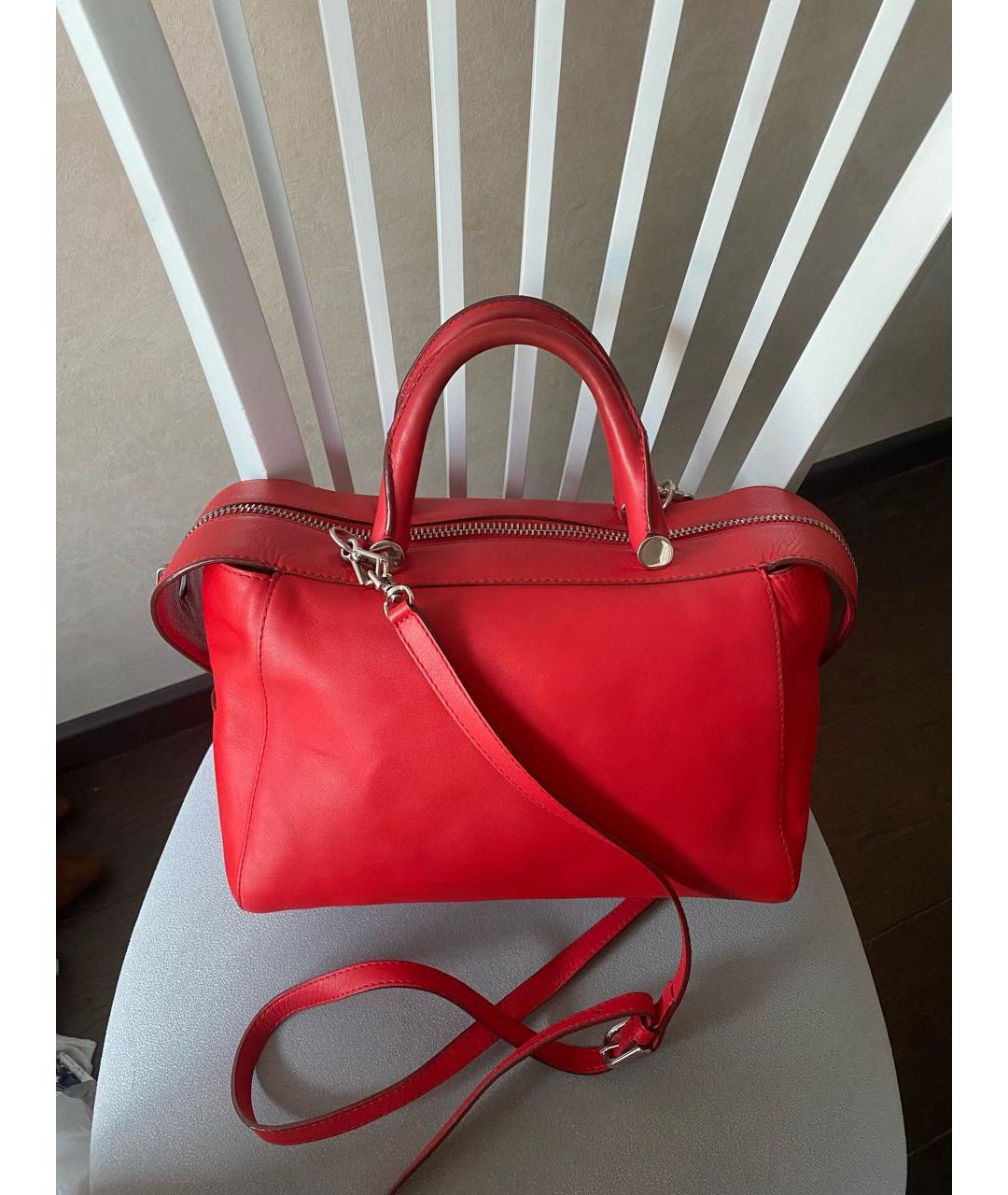 MAX MARA Красная кожаная сумка с короткими ручками, фото 9