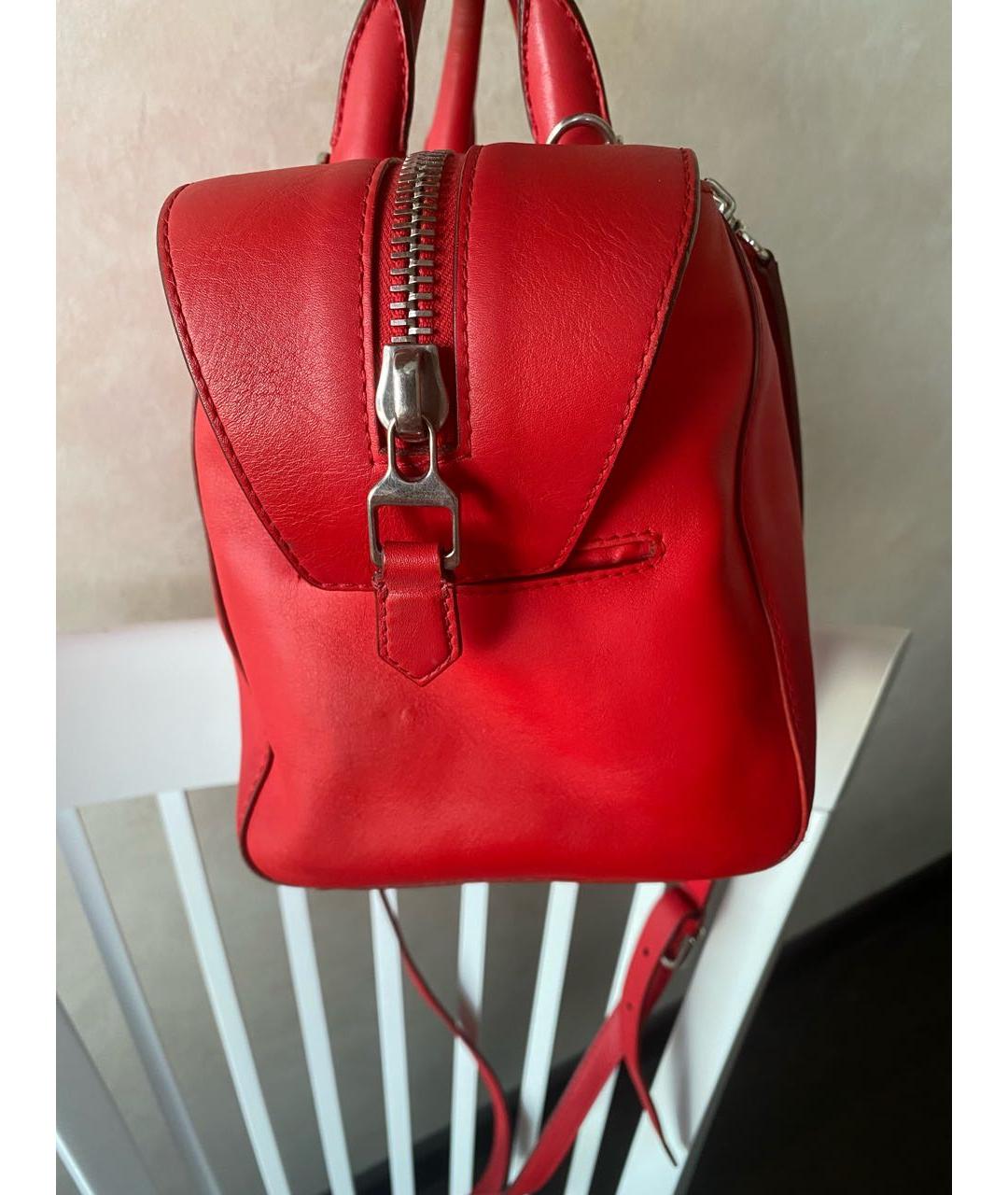 MAX MARA Красная кожаная сумка с короткими ручками, фото 6