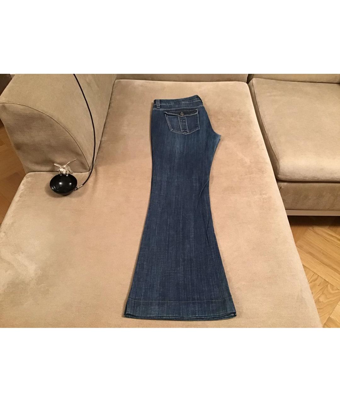 BURBERRY Темно-синие хлопко-эластановые джинсы клеш, фото 2